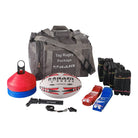 Ram Rugby Tag Rugby Package with size 5 ball, 20 tag belts, red and blue cones, pump, whistle, and carry bag