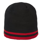 Ram Rugby thermal beanie in black acrylic knit with soft micro fleece lining for warmth and comfort during cold weather
