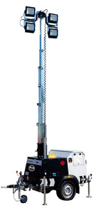 Ram Rugby TL-90 LED Floodlight with four 300W lights on a portable stand for high-performance outdoor sports lighting