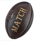 Ram Rugby Vintage Style Heritage brown leather rugby ball size 5 showing embossed branding and classic stitch detail